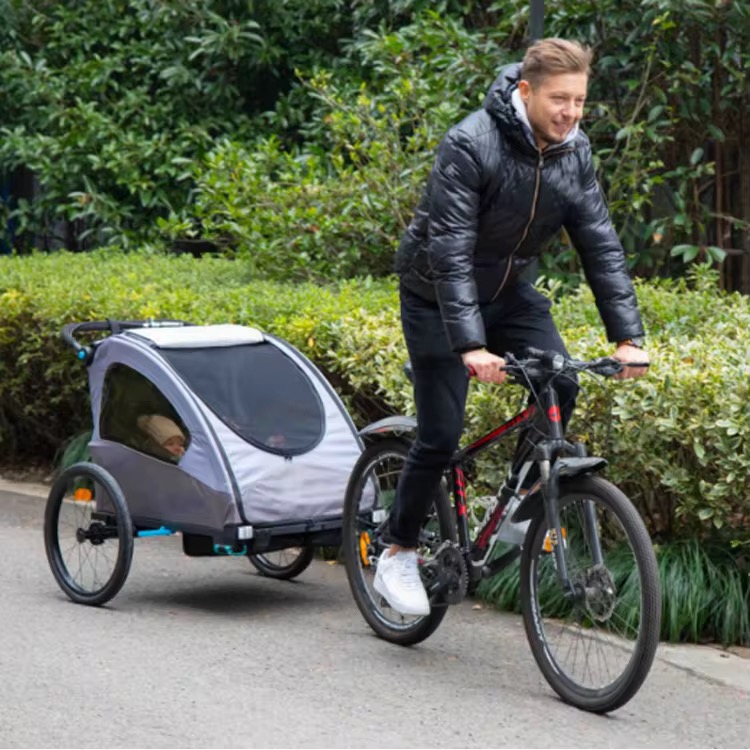 Remorque Vélo pour Enfants – Carrosse de Transport Sécurisé avec Capote – Confort et Sécurité Familiale
